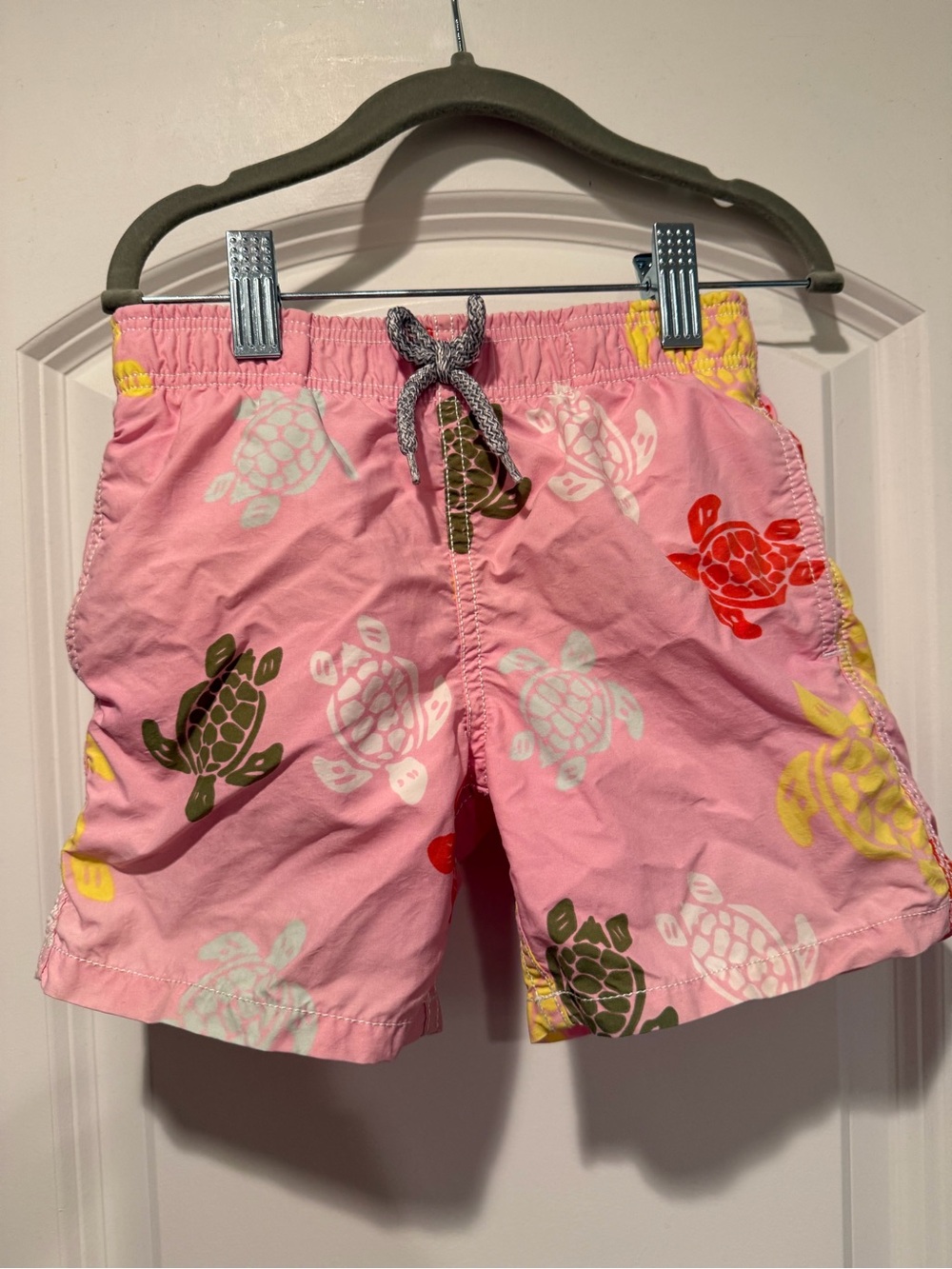 Vilebrequin Pink Turtle Print Swim Shorts - kids Sz 6